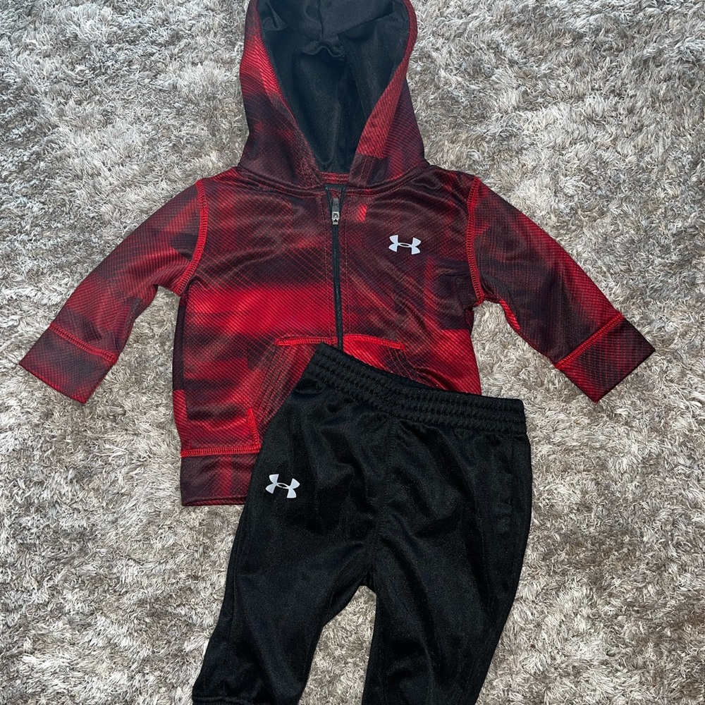 Infant Under armour zip up hoodie with sweats